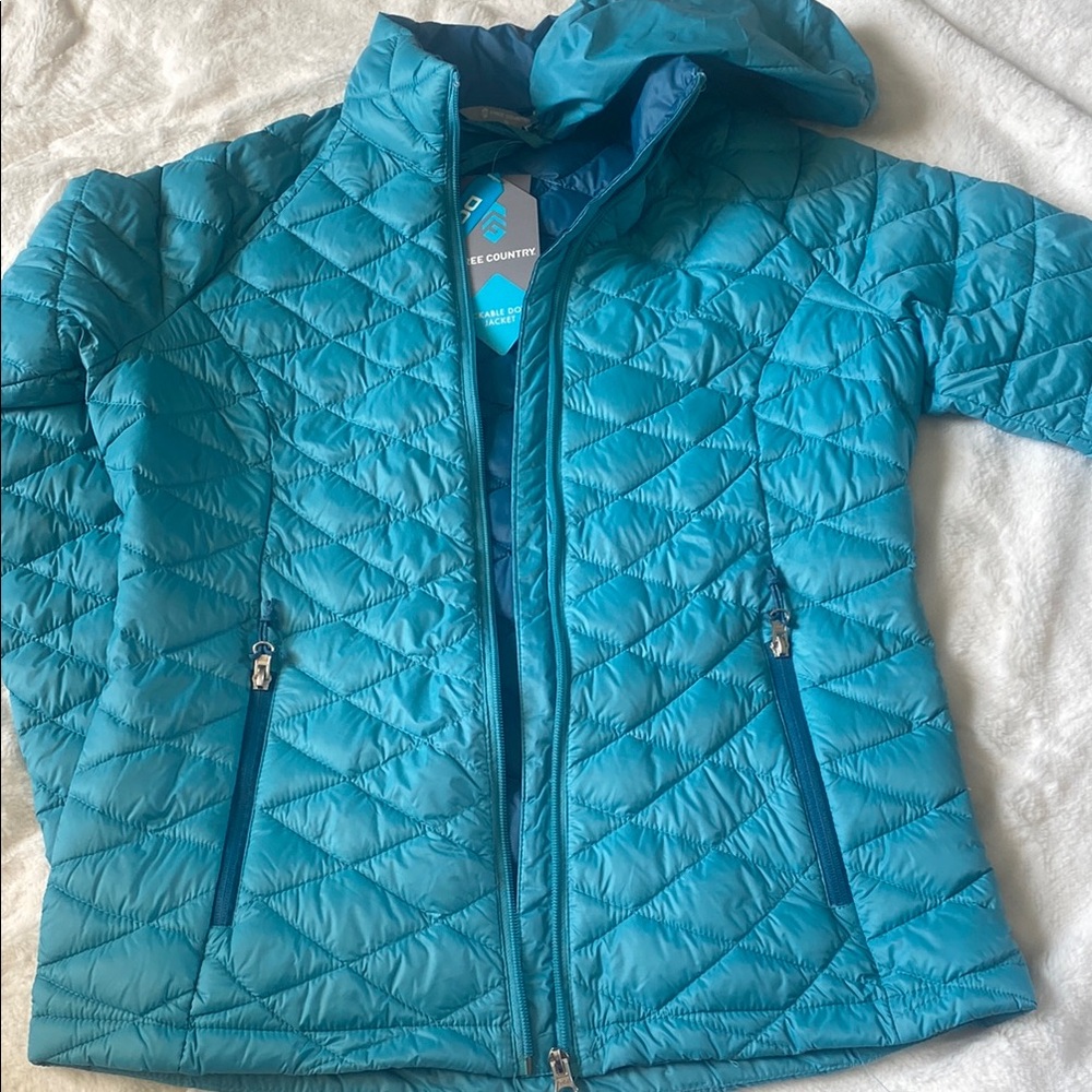 Free Country Blue/ green Quilted Jacket Lightweight, color jade mist - Picture 3 of 12
